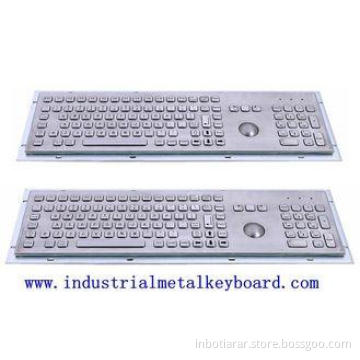 Vandal Proof Metal Industrial Keyboard With Trackball , 106